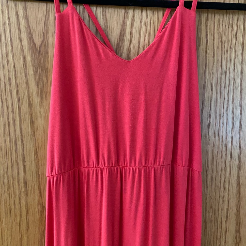 Red maxi dress
